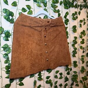 Zara Tan Suede A-Line Skirt